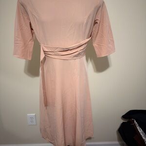 Elegant Peach Midi Dress